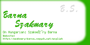 barna szakmary business card